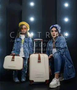 خرید چمدان اسکای چرم وسط سایز متوسط از جنس پلی کربنات نشکن - چمدانکده