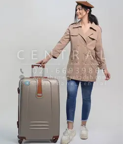 خرید چمدان اسکای چرم وسط سایز متوسط از جنس پلی کربنات نشکن - چمدانکده