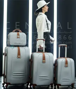 خرید چمدان اسکای چرم وسط سایز متوسط از جنس پلی کربنات نشکن - چمدانکده