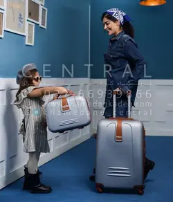 خرید چمدان اسکای چرم وسط سایز متوسط از جنس پلی کربنات نشکن - چمدانکده