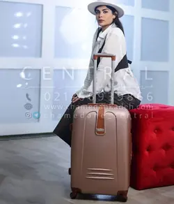 خرید چمدان اسکای چرم وسط سایز متوسط از جنس پلی کربنات نشکن - چمدانکده