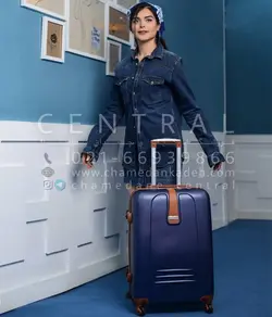 خرید چمدان اسکای چرم وسط سایز متوسط از جنس پلی کربنات نشکن - چمدانکده