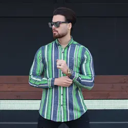 پیراهن مردانه راه راه ARMANI کد 12890