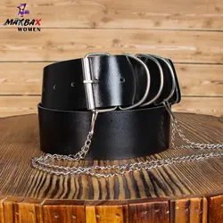 کمربند دخترانه زنجیر‌دار مشکی کد 12193