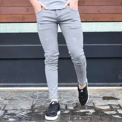 شلوار جین مردانه طوسی کد 12441