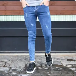 شلوار جین مردانه آبی کد 12444