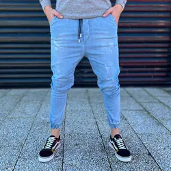 شلوار اسلش جین مردانه آبی کد 12766