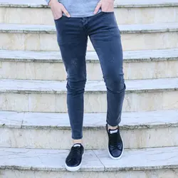 شلوار جین مردانه خاکستری کد 12729