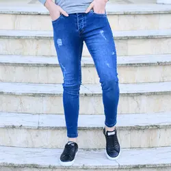 شلوار جین مردانه BERSHKA سرمه ای کد 12650