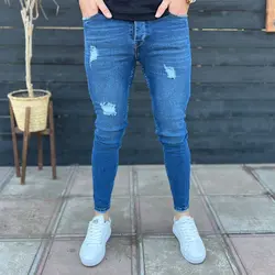 شلوار جین مردانه BERSHKA آبی کد 12576