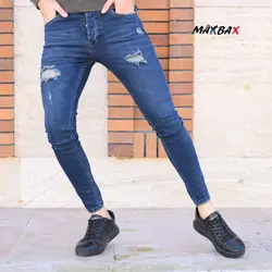 شلوار جین مردانه  BERSHKA سرمه ای کد 11702