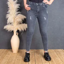 شلوار جین اسکینی دخترانه خاکستری کد 11790