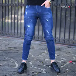 شلوار جین مردانه سرمه ای کد 11077