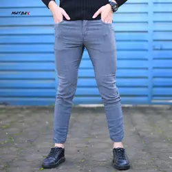 شلوار جین مردانه طوسی کد 11048