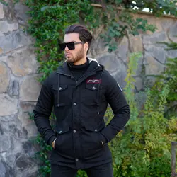 کاپشن مردانه مشکی کد 10936