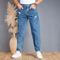 شلوار جین مردانه مام آبی کد 10784