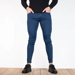 شلوار جین مردانه سایز بزرگ آبی تیره کد 10892