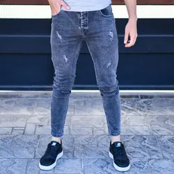 شلوار جین مردانه ذغالی کد 13748