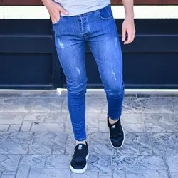 شلوار جین مردانه آبی کد 13747