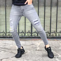 شلوار جین مردانه خاکستری کد 13782