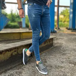 شلوار جین مردانه آبی تیره کد 14342