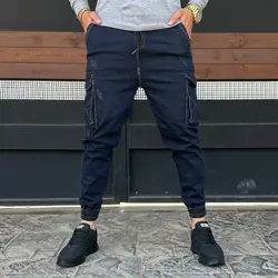 شلوار اسلش جین مردانه سرمه ای  کد 13378