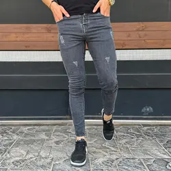 شلوار جین مردانه ذغالی کد 14757