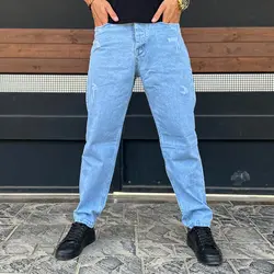 شلوار جین مردانه مام آبی کد 14773