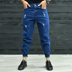 شلوار جین مردانه مام سرمه ای کد 15148