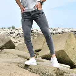 شلوار جین مردانه خاکستری کد 15344