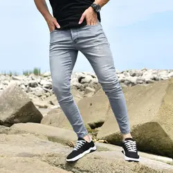 شلوار جین مردانه طوسی کد 15343