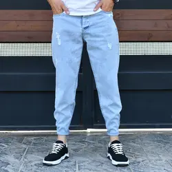 شلوار جین مردانه مام آبی کد 15335