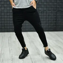 شلوار جین مردانه دمپا زیپ مشکی کد 15353