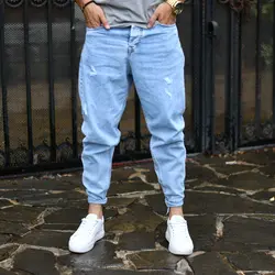 شلوار جین مردانه مام آبی روشن کد 15883