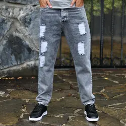 شلوار جین مردانه مام طوسی کد 15882