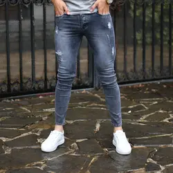 شلوار جین مردانه ذغالی کد 15880