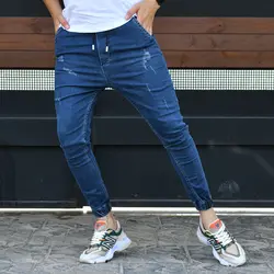 شلوار اسلش جین مردانه سرمه ای کد 15897