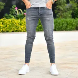 شلوار جین مردانه خاکستری کد 16125