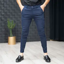 شلوار کتان مردانه سرمه ای کد 15926