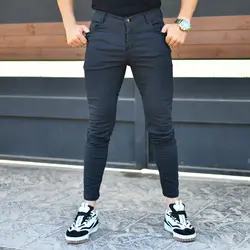 شلوار جین مردانه ذغالی کد 16511