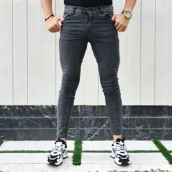 شلوار جین مردانه ذغالی کد 16716