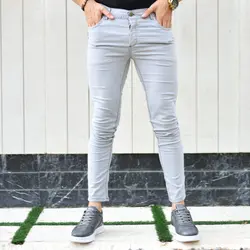 شلوار جین مردانه طوسی کد 16713