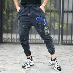 شلوار اسلش جین مردانه پرچی کد 16750