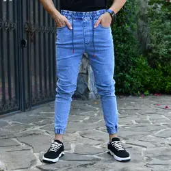 شلوار اسلش جین مردانه BERSHKA آبی کد 17224