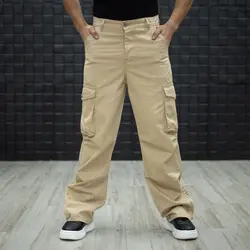 شلوار جین مردانه کارگو کرم کد 17727