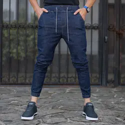 شلوار اسلش جین مردانه سرمه ای کد 17871