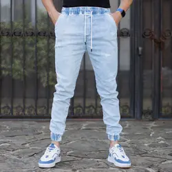 شلوار اسلش جین مردانه آبی روشن کد 17882