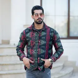 پیراهن مردانه طرحدار کد 18007