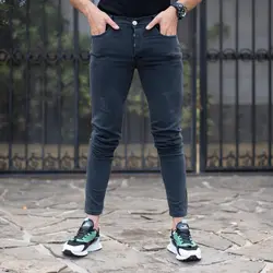 شلوار جین مردانه دمپا زیپ ذغالی کد 17996