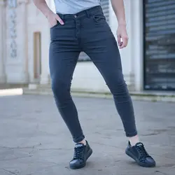 شلوار جین مردانه ذغالی کد 18124